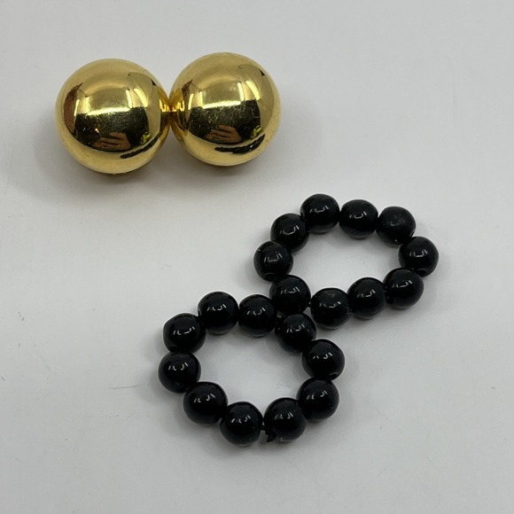 Vintage Estate Joan‎ Rivers Gold Tone Interchangeable Rings earrings Clip On - Picture 4 of 5